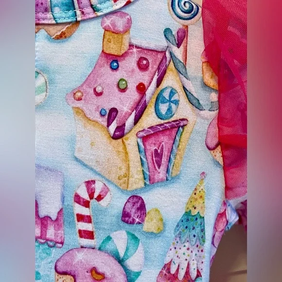 Birdie Bean Jovie Gingerbread Twirl Bodysuit Dress